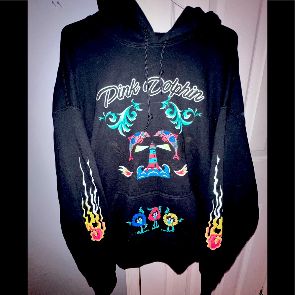 Pink dolphin hoody to match jean jacket